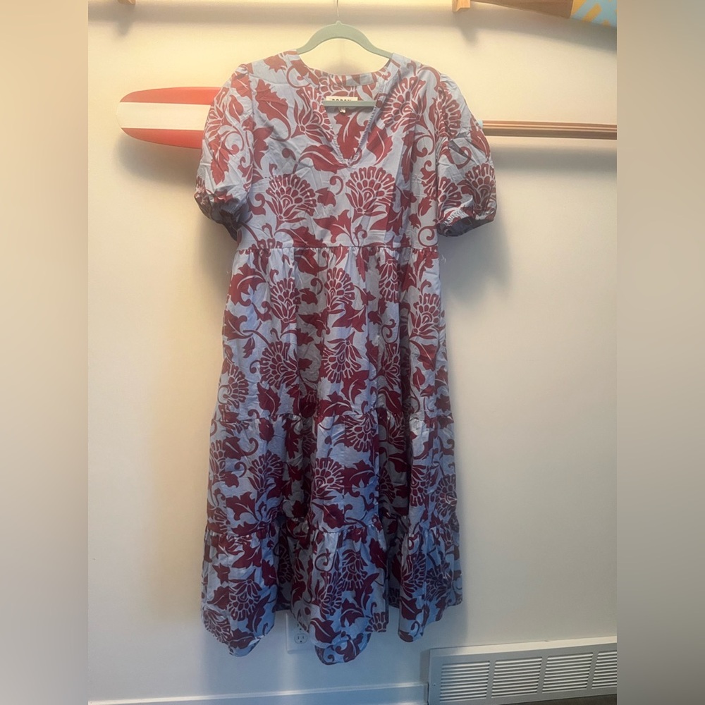 Boden Blue and Burgundy Floral Maxi Dress - Picture 4 of 7